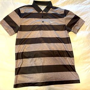 Nike Golf shirt Black and Gray stripes